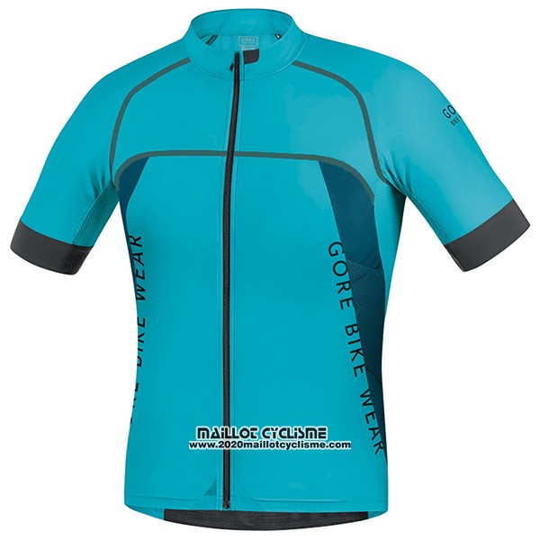 2017 Maillot Ciclismo Gore Bike Wear Power Alp-x pro Bleu Manches Courtes et Cuissard